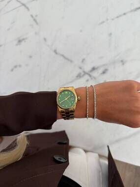 NEW CHANSUTTPEARLS women's the caroline tennis bracelet in gold